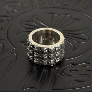 Chrome Hearts Pete Punk Triple Stack Silver Ring